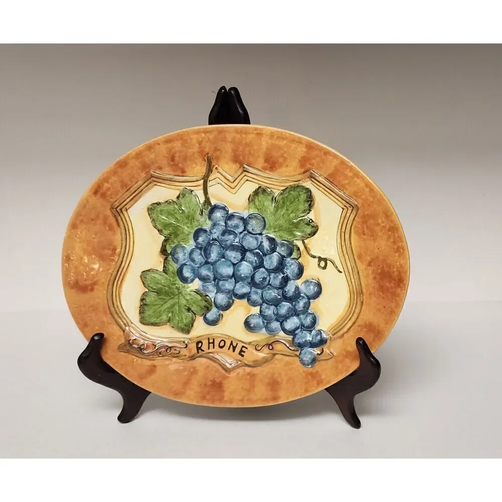 Certified International~Grapes Decorative Serving Plate And Bowl Susan Winget